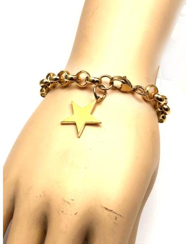 PULSERAS MUJER DE CADENA DORADA CHARM...