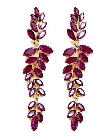PENDIENTES LARGOS MUJER BUGAMBILLA DE FIESTA, ALTA BISUTERIA