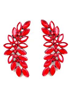 PENDIENTES MUJER ALTA BISUTERIA COLOR ROJO, JOYAS DE FIESTA