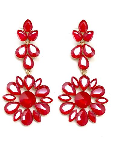 PENDIENTES MUJER ROJOS LARGOS Y ELEGANTES, JOYAS ONLINE