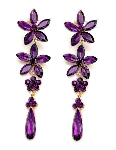 PENDIENTES MUJER MORADOS, PENDIENTES LARGOS