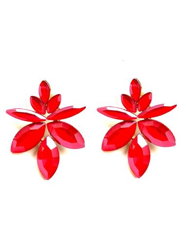 PENDIENTES MUJER DE CRISTAL COLOR ROJO ELEGANTES