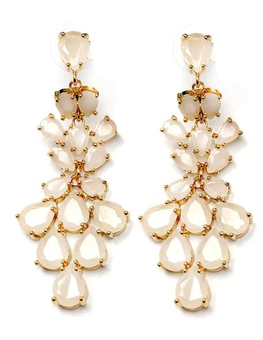 BONITOS PENDIENTES LARGOS COLOR NUDE PARA BODAS Y EVENTOS