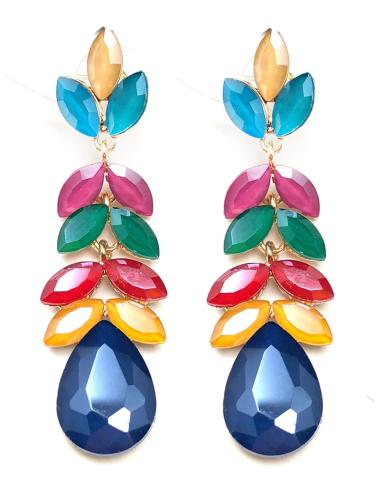 PENDIENTES DE FIESTA LARGOS CON VISTOSO COLORIDO PARA EVENTOS