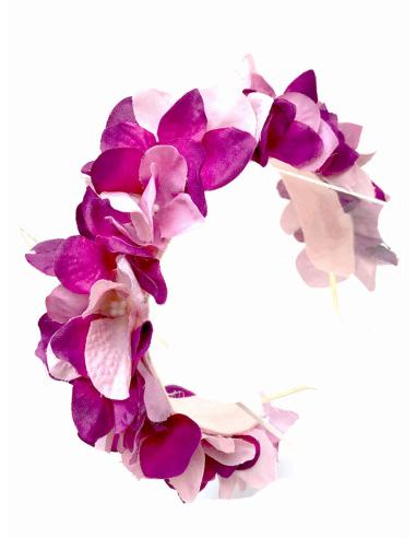 DIADEMAS CON BONITAS FLORES EN TONOS ROSAS Y BUGAMBLLA
