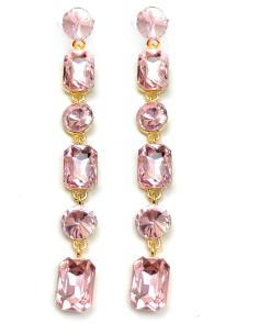 PENDIENTES ROSAS PARA FIESTA LARGO XXL SUPER FAVORECEDOR