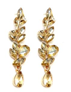 PENDIENTES DORADOS DE FIESTA PRECIOSO DISEÑO CRISTAL FINO