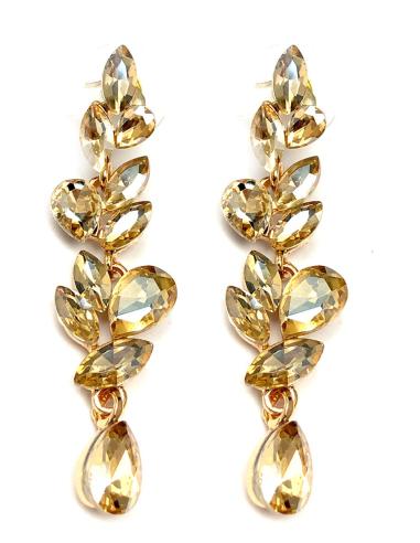 PENDIENTES DORADOS DE FIESTA PRECIOSO DISEÑO CRISTAL FINO