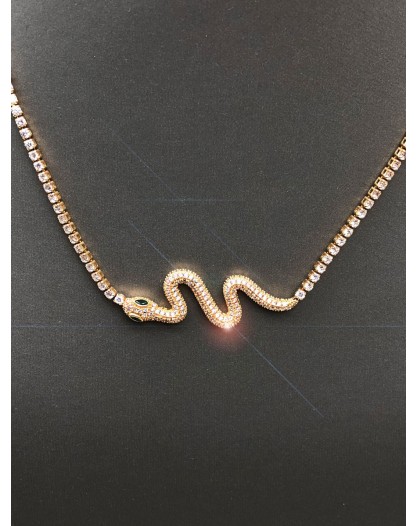 COLLARES MUJER DE SERPIENTES DORADAS EXOTISMO PARA SU CUELLO