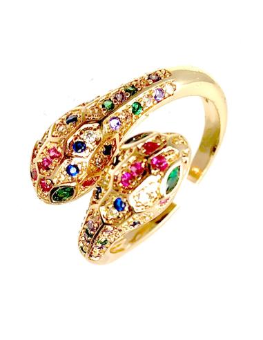 ANILLOS MUJER CON PRECIOSAS SERPIENTES EN CRSITAL MULTICOLOR