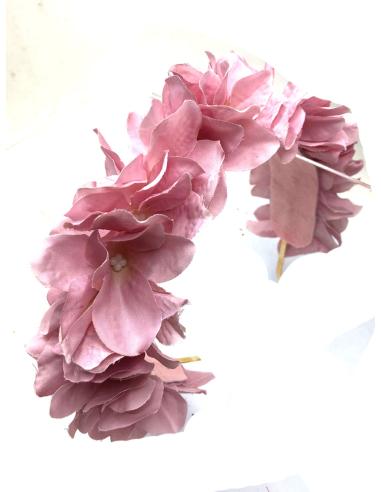 DIADEMAS BONITAS ROSAS CON FLORES PARA INVITADAS DE BODA - Imagen 1