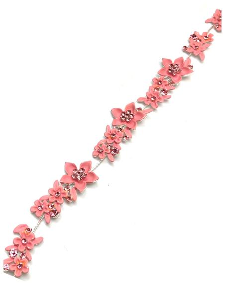 DIADEMAS ROSAS PARA BODAS ESTILO ROMANTICO CON FLORECITAS