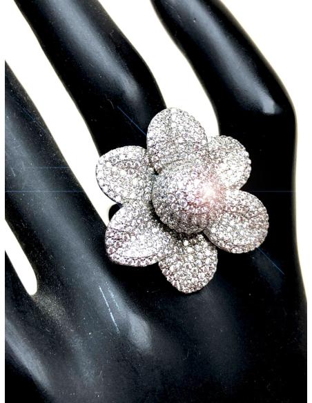 SORTIJAS DE MUJER ELEGANTES CON PRECIOSA FLOR CON CIRCONITAS