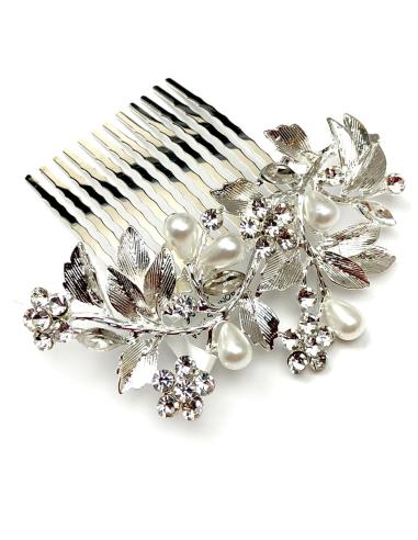 PEINETAS BONITAS PARA BODAS CON PEDRERIA DE CRISTAL Y PERLITAS