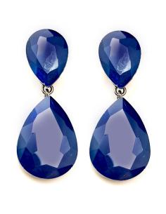 PENDIENTES AZUL MARINO ESTILIZADA LAGRIMA PARA BODAS