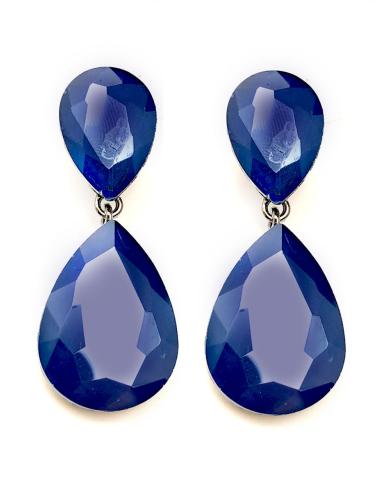 PENDIENTES AZUL MARINO ESTILIZADA LAGRIMA PARA BODAS - Imagen 1