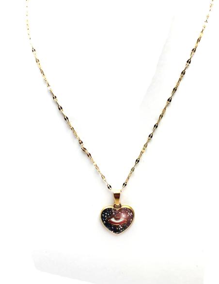CADENITA CON COLGANTE DE CORAZON CON OJO DE LA SUERTE