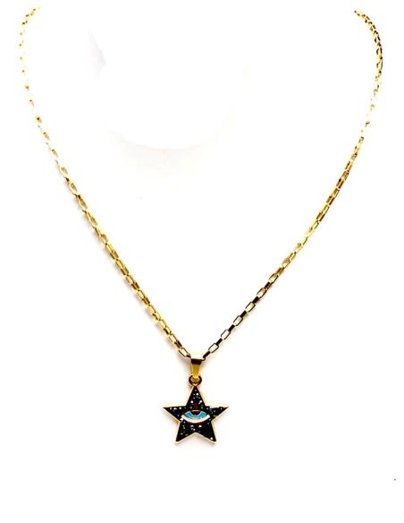 PRECIOSO COLLAR CON COLGANTE DE ESTRELLA Y OJO DE LA SUERTE - Imagen 2