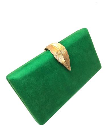 BOLSOS DE FIESTA VERDES CON PRECIOSO CIERRE DE HOJA