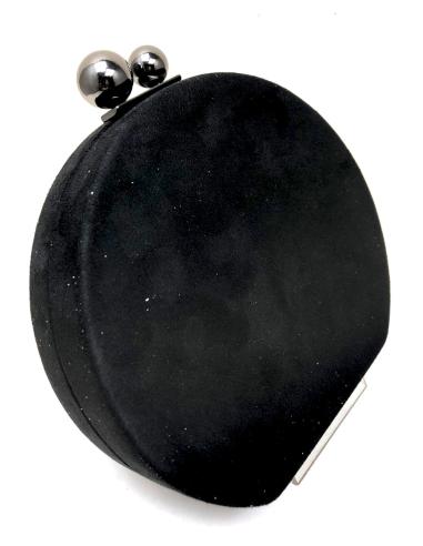 BOLSOS DE FIESTA NEGROS CON ORIGINAL DISEÑO REDONDO