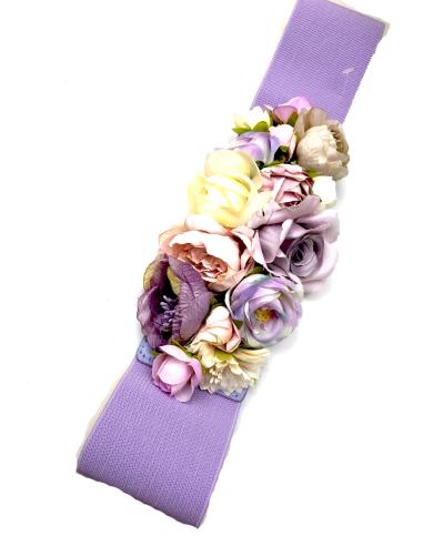 CINTURONES LILAS CON BONITAS FLORES EN TONOS CLAROS