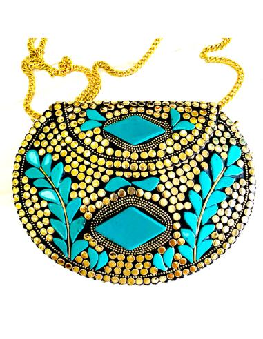 CLUTCH FIESTA DORADOS PARA INVITADAS DE BODAS TIPO COFRE