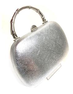CLUTCH DE FIESTA PLATEADOS CON DISEÑO DE ASA RIGIDA DE METAL - Imagen 1