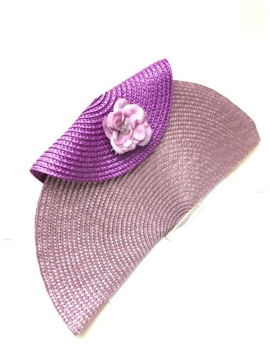 BOLSOS DE FIESTA PARA BODAS ORIGINALES DE RAFIA ROSA Y MORADO