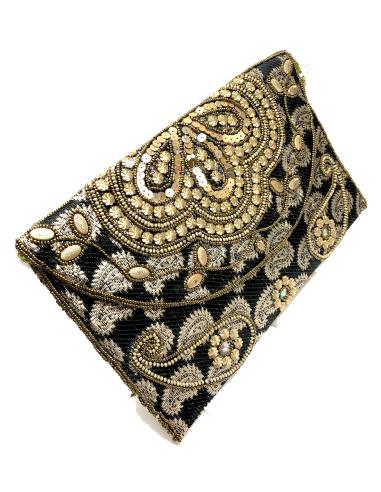 BOLSOS BODA NEGROS CON BONITOS BORDADOS DORADOS