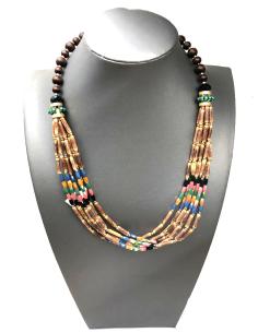 COLLARES MARRONES DE MADERA CON UN SUTIL TOQUE DE COLOR - Imagen 1
