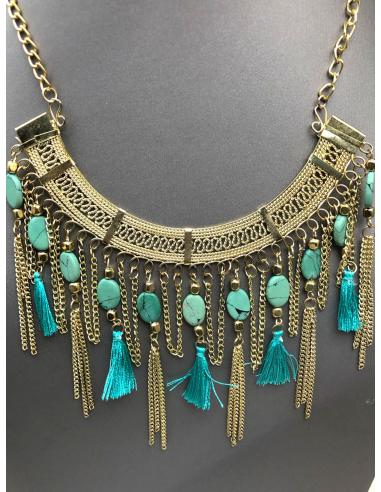 COLLARES DORADOS CON PRECIOSA DECORACION ESTILO INDIO - Imagen 2