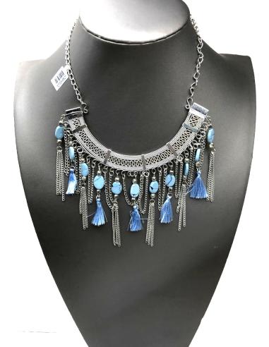 BONITOS COLLARES PLATEADOS Y AZULES DE ESTILO ORIENTAL