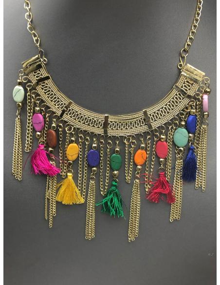 PRECIOSOS COLLARES CORTOS PARA MUJER EN DORADO Y MULTICOLOR - Imagen 2