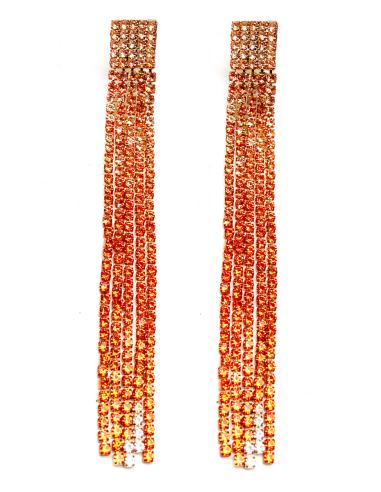 PENDIENTES LARGOS NARANJAS PARA BODAS ESPECTACULARES