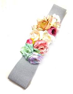 CINTURONES PLATEADOS CON BONITAS FLORES PARA BODAS Y EVENTOS - Imagen 1
