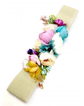 Imagen del producto CINTURONES DORADOS CON BONITAS FLORES PARA BODAS Y EVENTOS