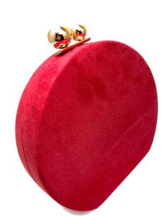 CLUTCH DE FIESTA ROJOS ORIGINAL FORMA REDONDA PARA BODAS - Imagen 1