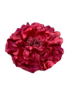 BROCHES GRANATES DE FLORES GRANDES DE TELA PARA BODAS - Imagen 1