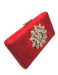 BOLSOS DE FIESTA ROJOS CON PRECIOSA DECORACION DE PEDRERIA - Imagen 1