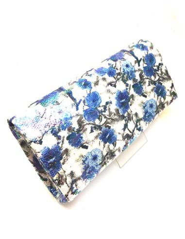 BOLSOS DE FIESTA ESTAMPADOS CON FLORES AZULES PARA BODAS