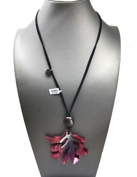 COLLARES LARGOS GRANATES CON BONITO COLGANTE RAMITA CORAL