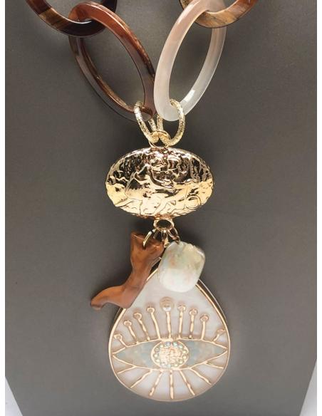 COLLARES DE ESLABONES GRANDES Y PRECIOSISIMO COLGANTE