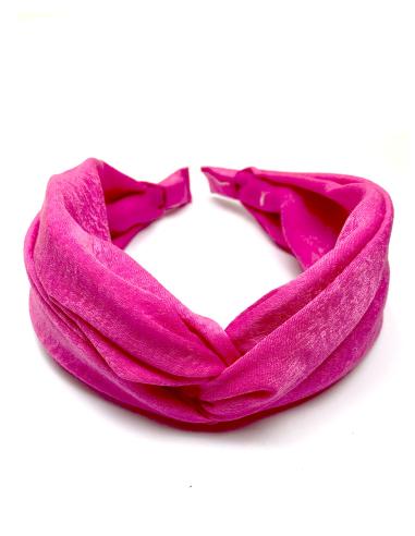 DIADEMAS FUCSIAS PARA BODAS CON NUDO TURBANTE