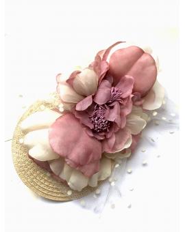 TOCADOS DE DIADEMA MUY BONITOS EN TONOS BEIGE Y ROSA - Imagen 1 2