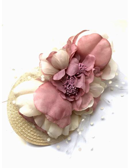 TOCADOS DE DIADEMA MUY BONITOS EN TONOS BEIGE Y ROSA