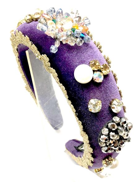 DIADEMAS JOYA MORADAS HAND MADE DECORADAS CON PEDRERIA
