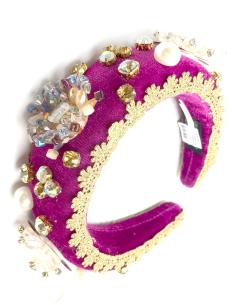 DIADEMAS JOYA BUGAMBILIAS HAND MADE DECORADAS CON PEDRERIA 2