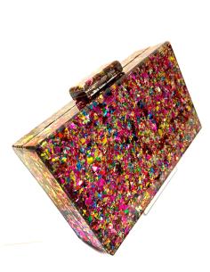 CLUTCH DE FIESTA CAREY SINTETICO MULTICOLOR DE INVITADA PERFECTA - Imagen 1