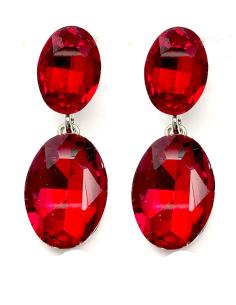PENDIENTES ROJOS PEQUEÑOS PARA BODAS DE CRISTAL BRILLO