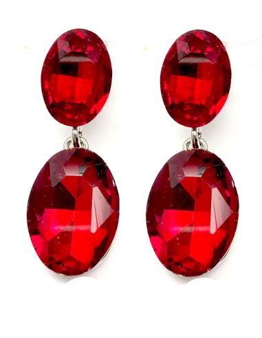 PENDIENTES ROJOS PEQUEÑOS PARA BODAS DE CRISTAL BRILLO - Imagen 1